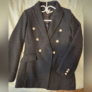 H&M black boucle blazer size XS